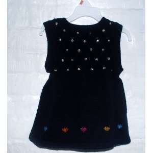 Hand Made Knit Wool dress with a top in Flower Design for Girls (1 2 