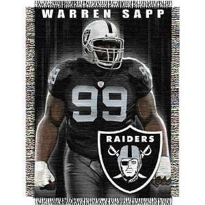  Warren Sapp #99 Oakland Raiders NFL Woven Tapestry Throw 