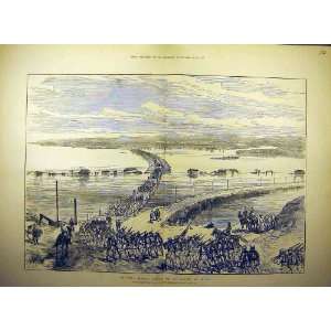    1877 Russian Passage War Troops Danube Braila Print