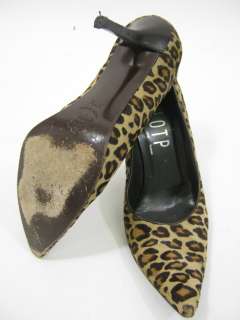 OTP BY DIVINA Tan Brown Cheetah Heels Shoes Sz 7.5 BOX  