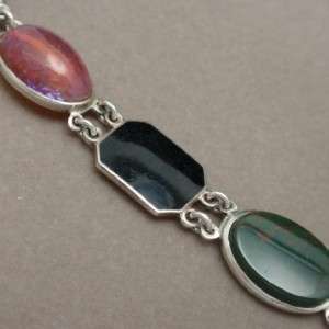 Bracelet Bloodstone Onyx Dragons Breath Sterling Silver Vintage 