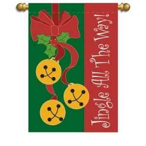  House Size Flag, 29x 42, Jingle All the Way: Patio, Lawn 