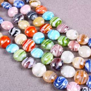   Lampwork Glass Loose Bead Finding Strips Oval Coin Ball Love Heart