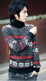 Fashion Bohemian High collar Sweater Black Stripe 1898  