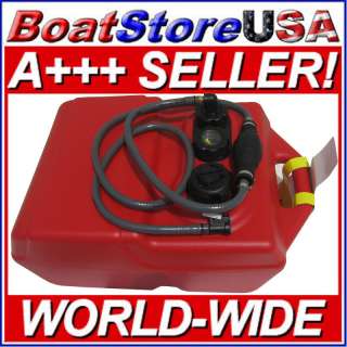 New 6 Gallon Portable Boat Fuel Tank With Fuel Hose for Mercury 3/8 