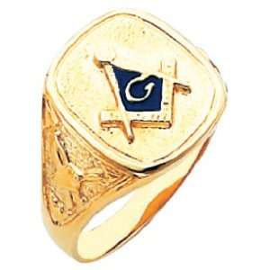   Otis Masonic 3rd Degree Blue Lodge Open Back Ring (Size 10.5): Jewelry