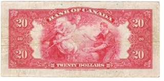1935 Bank of Canada $20 Osborne English Small Seal VF BC 9b  