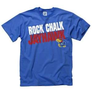  Kansas Jayhawks Royal Rock Chalk Slogan T Shirt Sports 