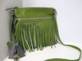 Innue Italian Leather Odissea Cross Body Bag   verde  