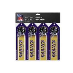   Baltimore Ravens 3D 4 pk 3 D Bookmarks Case Pack 36