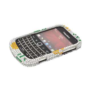For Blackberry Bold 9900 9930 Multi Color Paw Print Silver Bling Hard 