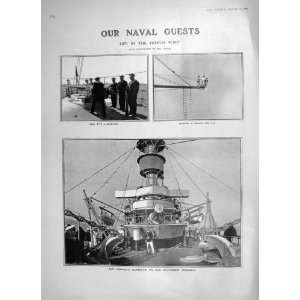   NAVY FRENCH SHIPS MAGENTA BARBETTE BRENNUS SAILORS