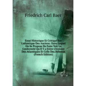   Et Celle Des HÃ©breux (French Edition) Friedrich Carl Baer Books