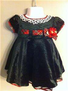 Cute Girl Bonnie Baby Christmas Holiday Infant Dress Size 6 9 Mon 