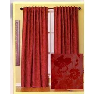   Suede Bback Tab Lined Curtain Set Alcott Brick: Home & Kitchen