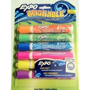  Expo Washable Dry Erase Markers, 6 Pack (Pack of 3 