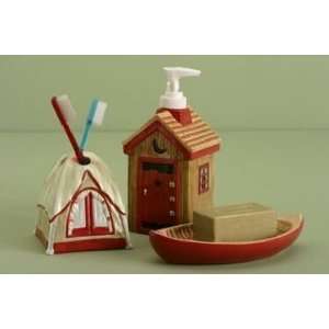  CAMPING lodge cabin BATHROOM SET toothbrush SOAP DISH Home 