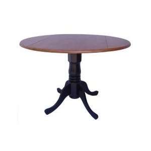   Drop Leaf Pedestal Table in Black / Cherry   T57 42DP: Home & Kitchen
