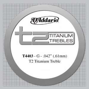  DAddario T2 Titanium Treble Classical Guitar Single 