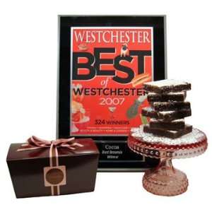   Box: 8 of cocoas award winning brownies in a ribbon wrapped brown box