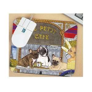  French Bulldogs Le Petit Cafe Mousepad 