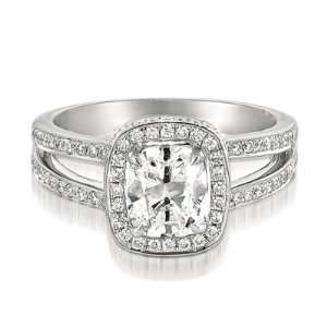   Gold Gia Certified DausSI Cushion Diamond Engagement Ring: Jewelry