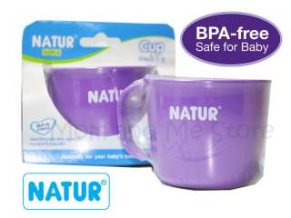 NEW 2x NATUR PURPLE BABY CUP HANDLE BPA FREE MICROWAVEABLE  