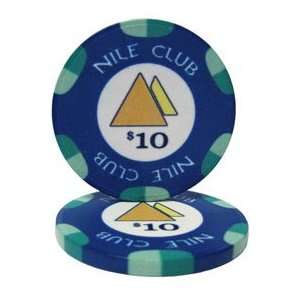10 Gram Nile Club Casino Ceramic Poker Chip $10  Sports 