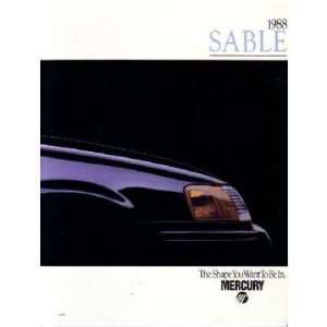    1988 MERCURY SABLE Sales Brochure Literature Book: Automotive