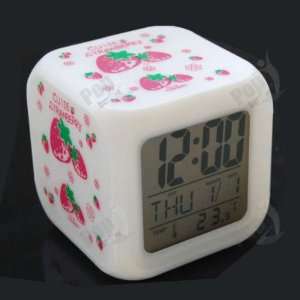   Strawberry 7 Color LED Change Digital Alarm Clock 