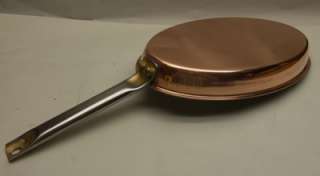 Vintage Copper Spring 12 oval brasier poaching frying pan pot 