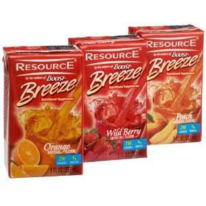 ReSource Breeze, Variety Case, Orange, Peach and Wild Berry, 8 oz, 27 