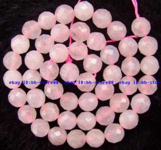 8mm Natural Rose Quartz Round Faceted Beads 15  