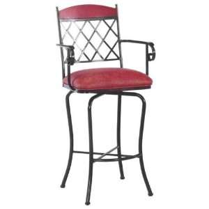   Swivel Bar Stool with Arms Material   Faux Suede Black: Home & Kitchen