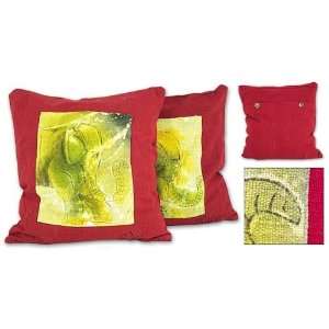  Cotton cushion covers, Leaving the Jungle (pair): Home 