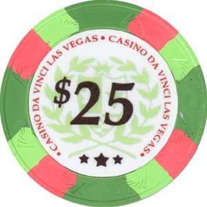  Authentic All Clay Casino Da Vinci Poker Chips, Green w/$ 
