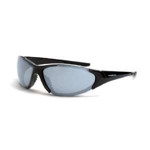 Crossfire Core Safety Glasses Silver Mirror Lens   Shiny Black Frame 