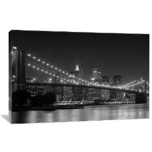  Black and White NYC Skyline   Gallery Wrapped Canvas 