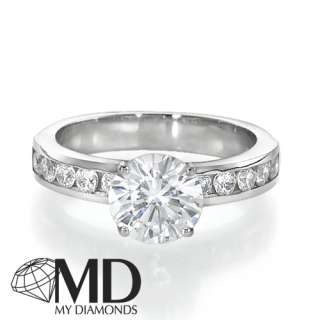 05 CT F/SI DIAMOND ENGAGEMENT RING NATURAL ROUND CUT 14K WHITE GOLD 