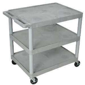  3 Shelf Busing Cart in Gray
