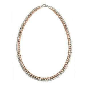    Rose Gold over Stainless Steel 24 inch Rope Chain Necklace Jewelry