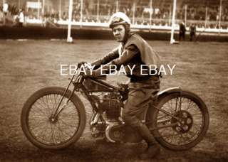   VINTAGE SPEEDWAY RIDER JACK PARKERON HIS RACING MOTORCYCLE PHOTO