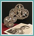 Pair Vintage Large Rhinestone Pin Broa