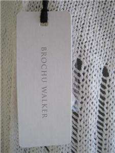 Brochu Walker White Shawl Collar Sweater Vest P NWT  