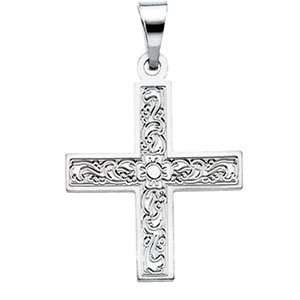  14K Gold Greek Cross Pendant with Ornate Design: Jewelry