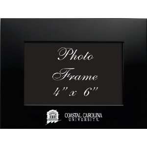 Coastal Carolina University   4x6 Brushed Metal Picture Frame   Black
