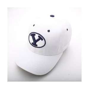 BYU Cougars Fitted Oval Logo Hat (White)