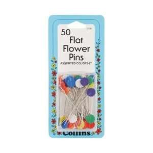  Colored Flat Flower Pins 2 50/Pkg C135; 2 Items/Order: Home & Kitchen
