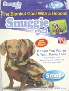Snuggie for Dogs/Camo ~ The Coat With a Hoodie! SM *NEW  