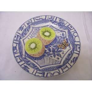  Gien Oiseau Bleu Fruits Dessert/Salad Plate, Kiwi 